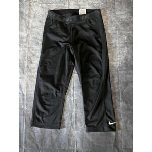 Nike 3 Quarter Black Base Layer Tights Men's Size M Training Compression Pants